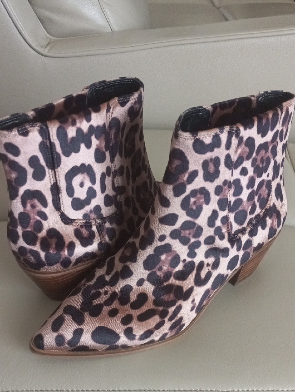 Sole Society Lolanna Leopard Print Ankle Boots - Brown/ Tan Size 8.5